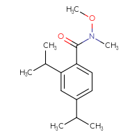 Chemical structure of N-methoxy-N-methyl-2,4-bis(propan-2-yl)benzamide - CSSB01395045377