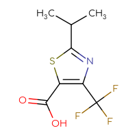 Chemical structure of 2-(propan-2-yl)-4-(trifluoromethyl)-1,3-thiazole-5-carboxylic acid - CSSB00012353397