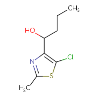 Chemical structure of 1-(5-chloro-2-methyl-1,3-thiazol-4-yl)butan-1-ol - CSSB20679277313