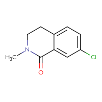 Chemical structure of 7-chloro-2-methyl-1,2,3,4-tetrahydroisoquinolin-1-one - CSSB02127230851