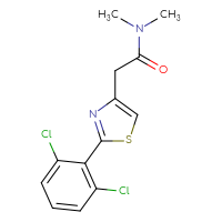 Chemical structure of 2-[2-(2,6-dichlorophenyl)-1,3-thiazol-4-yl]-N,N-dimethylacetamide - CSSB02020798427