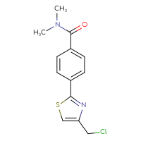 Chemical structure of 4-[4-(chloromethyl)-1,3-thiazol-2-yl]-N,N-dimethylbenzamide - CSSB00000421436