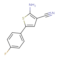 Chemical structure of 2-amino-5-(4-fluorophenyl)thiophene-3-carbonitrile - CSSB00020869692