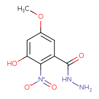 Chemical structure of 3-hydroxy-5-methoxy-2-nitrobenzohydrazide - CSSB21151597603