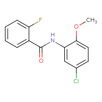 Chemical structure of N-(5-chloro-2-methoxyphenyl)-2-fluorobenzamide - CSSB00000580662