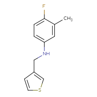 Chemical structure of 4-fluoro-3-methyl-N-[(thiophen-3-yl)methyl]aniline - CSSB00000710224