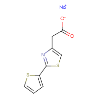 Chemical structure of sodium 2-[2-(thiophen-2-yl)-1,3-thiazol-4-yl]acetate - CSSB00000692269