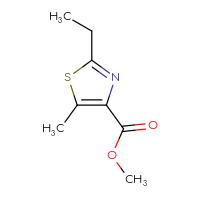 Chemical structure of methyl 2-ethyl-5-methyl-1,3-thiazole-4-carboxylate - CSSB00013009902