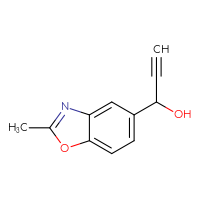 Chemical structure of 1-(2-methyl-1,3-benzoxazol-5-yl)prop-2-yn-1-ol - CSSB03551570566