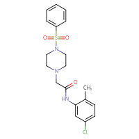 Chemical structure of 2-[4-(benzenesulfonyl)piperazin-1-yl]-N-(5-chloro-2-methylphenyl)acetamide - CSSB00026402944