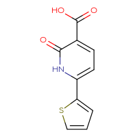 Chemical structure of 2-oxo-6-(thiophen-2-yl)-1,2-dihydropyridine-3-carboxylic acid - CSSB00000747436
