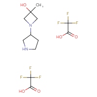 Chemical structure of 3-methyl-1-(pyrrolidin-3-yl)azetidin-3-ol; bis(trifluoroacetic acid) - CSSB14929131449