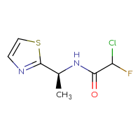 Chemical structure of 2-chloro-2-fluoro-N-[(1S)-1-(1,3-thiazol-2-yl)ethyl]acetamide - CSSB09894165994