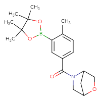 Chemical structure of 5-[4-methyl-3-(4,4,5,5-tetramethyl-1,3,2-dioxaborolan-2-yl)benzoyl]-2-oxa-5-azabicyclo[2.2.1]heptane - CSSB02533260008