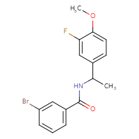 Chemical structure of 3-bromo-N-[1-(3-fluoro-4-methoxyphenyl)ethyl]benzamide - CSSB00105642345