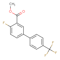 Chemical structure of methyl 4-fluoro-4'-(trifluoromethyl)-[1,1'-biphenyl]-3-carboxylate - CSSB00137319850