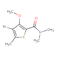 Chemical structure of 4-bromo-3-methoxy-N,N,5-trimethylthiophene-2-carboxamide - CSSB01991534792
