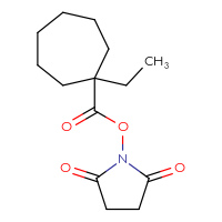 Chemical structure of 2,5-dioxopyrrolidin-1-yl 1-ethylcycloheptane-1-carboxylate - CSSB06376877352