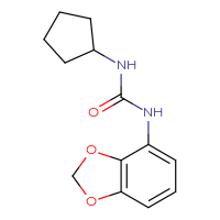 Chemical structure of 1-(2H-1,3-benzodioxol-4-yl)-3-cyclopentylurea - CSSB00047865995