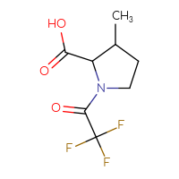 Chemical structure of 3-methyl-1-(2,2,2-trifluoroacetyl)pyrrolidine-2-carboxylic acid - CSSB00013888262