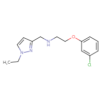 Chemical structure of [2-(3-chlorophenoxy)ethyl][(1-ethyl-1H-pyrazol-3-yl)methyl]amine - CSSB02017043040