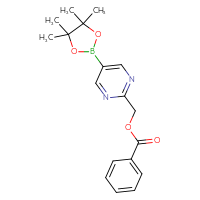 Chemical structure of [5-(4,4,5,5-tetramethyl-1,3,2-dioxaborolan-2-yl)pyrimidin-2-yl]methyl benzoate - CSSB06738094223
