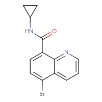 Chemical structure of 5-bromo-N-cyclopropylquinoline-8-carboxamide - CSSB01385775537