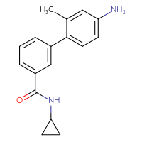 Chemical structure of 4'-amino-N-cyclopropyl-2'-methyl-[1,1'-biphenyl]-3-carboxamide - CSSB13545152944