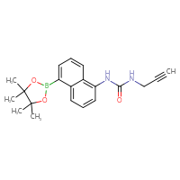 Chemical structure of 3-(prop-2-yn-1-yl)-1-[5-(4,4,5,5-tetramethyl-1,3,2-dioxaborolan-2-yl)naphthalen-1-yl]urea - CSSB21246004152