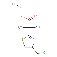 Chemical structure of ethyl 2-[4-(chloromethyl)-1,3-thiazol-2-yl]-2-methylpropanoate - CSSB02496350729