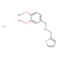 Chemical structure of [(3,4-dimethoxyphenyl)methyl][(thiophen-2-yl)methyl]amine hydrochloride - CSSB00000684143