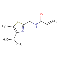 Chemical structure of N-{[5-methyl-4-(propan-2-yl)-1,3-thiazol-2-yl]methyl}prop-2-enamide - CSSB01564116974