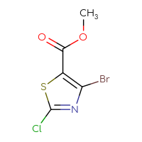 Chemical structure of methyl 4-bromo-2-chloro-1,3-thiazole-5-carboxylate - CSSB00010212162