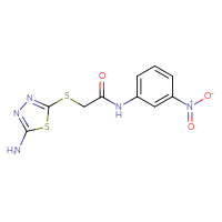 Chemical structure of 2-[(5-amino-1,3,4-thiadiazol-2-yl)sulfanyl]-N-(3-nitrophenyl)acetamide - CSSB00020600014