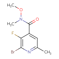 Chemical structure of 2-bromo-3-fluoro-N-methoxy-N,6-dimethylpyridine-4-carboxamide - CSSB14966241467
