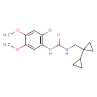 Chemical structure of 3-({[1,1'-bi(cyclopropane)]-1-yl}methyl)-1-(2-bromo-4,5-dimethoxyphenyl)urea - CSSB02123165716