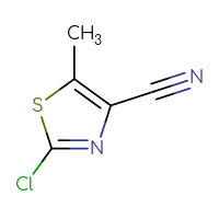 Chemical structure of 2-chloro-5-methyl-1,3-thiazole-4-carbonitrile - CSSB00009989577