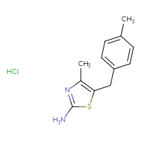 Chemical structure of 4-methyl-5-[(4-methylphenyl)methyl]-1,3-thiazol-2-amine hydrochloride - CSSB20621657223