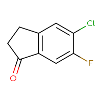 Chemical structure of 5-chloro-6-fluoro-2,3-dihydro-1H-inden-1-one - CSSB00009884274