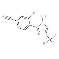 Chemical structure of 3-fluoro-4-[1-methyl-4-(trifluoromethyl)-1H-imidazol-2-yl]benzonitrile - CSSB20504706261
