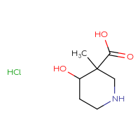 Chemical structure of 4-hydroxy-3-methylpiperidine-3-carboxylic acid hydrochloride - CSSB06744500127