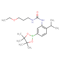 Chemical structure of 3-(3-ethoxypropyl)-1-[2-(propan-2-yl)-5-(4,4,5,5-tetramethyl-1,3,2-dioxaborolan-2-yl)phenyl]urea - CSSB21332090506