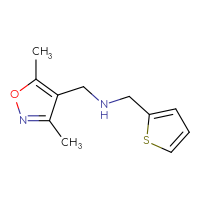 Chemical structure of [(3,5-dimethyl-1,2-oxazol-4-yl)methyl][(thiophen-2-yl)methyl]amine - CSSB00000202371