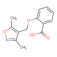 Chemical structure of 2-[(3,5-dimethyl-1,2-oxazol-4-yl)methoxy]benzoic acid - CSSB00000389101