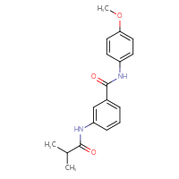 Chemical structure of N-(4-methoxyphenyl)-3-(2-methylpropanamido)benzamide - CSSB00121651307