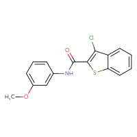 Chemical structure of 3-chloro-N-(3-methoxyphenyl)-1-benzothiophene-2-carboxamide - CSSB00104794222