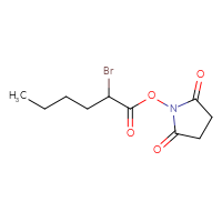 Chemical structure of 2,5-dioxopyrrolidin-1-yl 2-bromohexanoate - CSSB17484213857