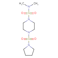 Chemical structure of N,N-dimethyl-4-(pyrrolidine-1-sulfonyl)piperazine-1-sulfonamide - CSSB00026480762