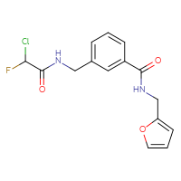 Chemical structure of 3-[(2-chloro-2-fluoroacetamido)methyl]-N-[(furan-2-yl)methyl]benzamide - CSSB21332078426