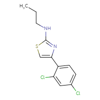 Chemical structure of 4-(2,4-dichlorophenyl)-N-propyl-1,3-thiazol-2-amine - CSSB00000486679